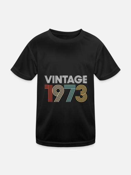 Vintage 1973 Geburtstag - Kinder Funktions-T-Shirt - Schwarz - Vorne