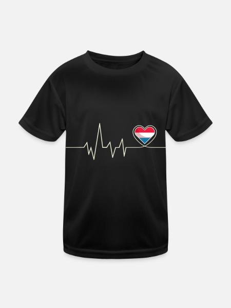 Luxembourg Battements de Coeur Grand-Duché - T-shirt sport Enfant - noir - Devant