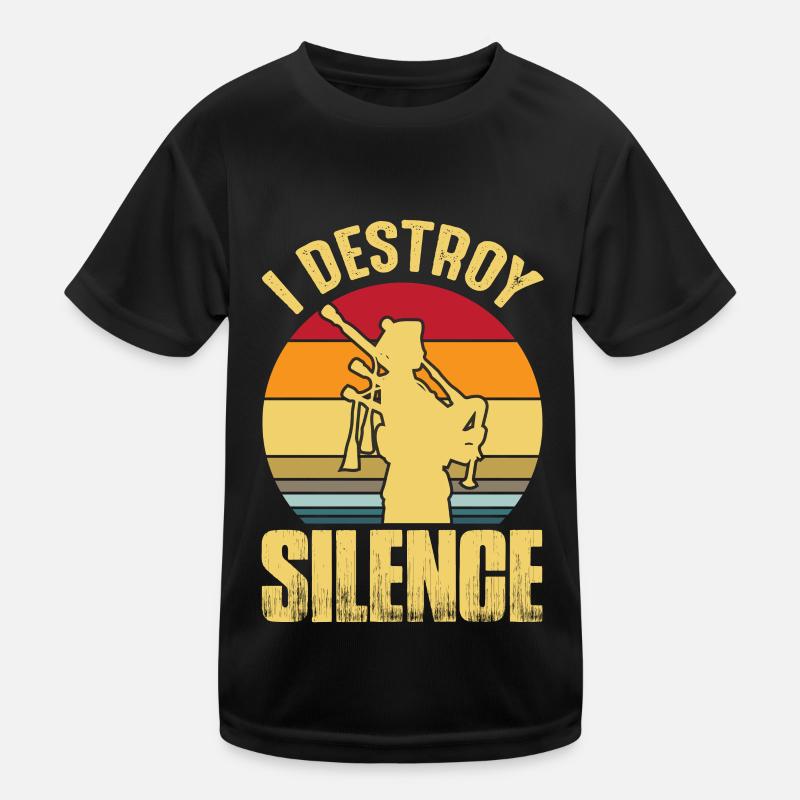 Dudelsack Destroy Silence Sackpfeife Retro Kinder Funktions-T-Shirt