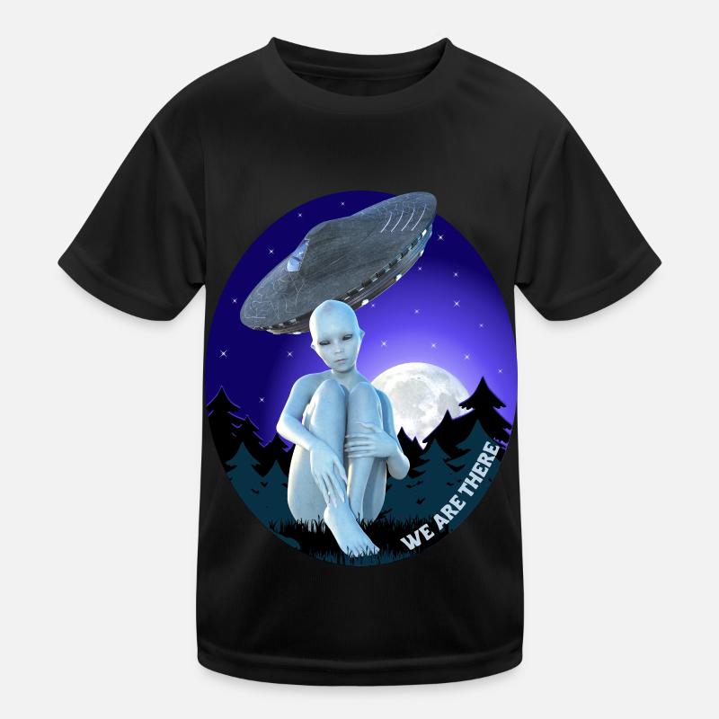 Alien, Wir sind da - Kinder Funktions-T-Shirt - Schwarz