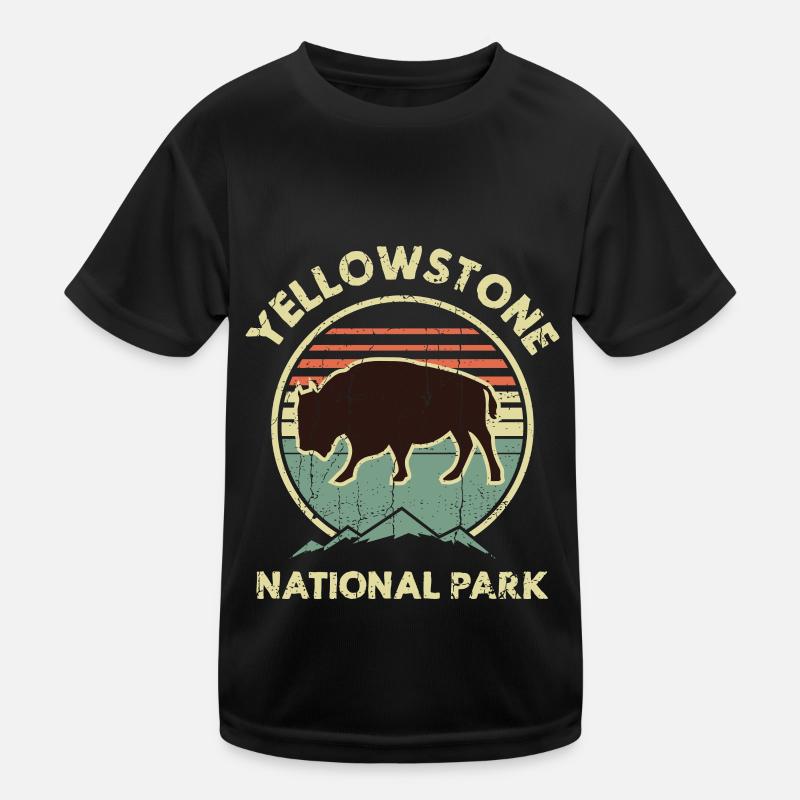 Yellowstone Nationalpark Bison Kinder Funktions-T-Shirt