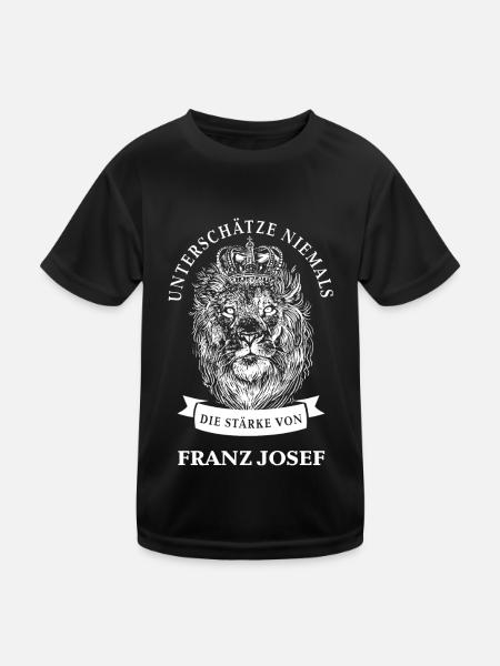 Franz Josef Gift Name Lion - Kids Functional T-Shirt - black - Front