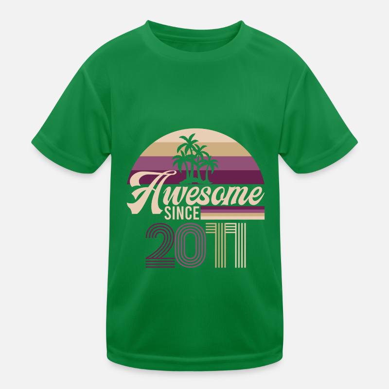 Vintage Awesome Since 2011 Birthday Retro Kids Functional T-Shirt