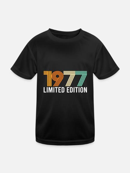 Vintage Limited Edition 1977 Birthday Birth Year - Kids Functional T-Shirt - black - Front