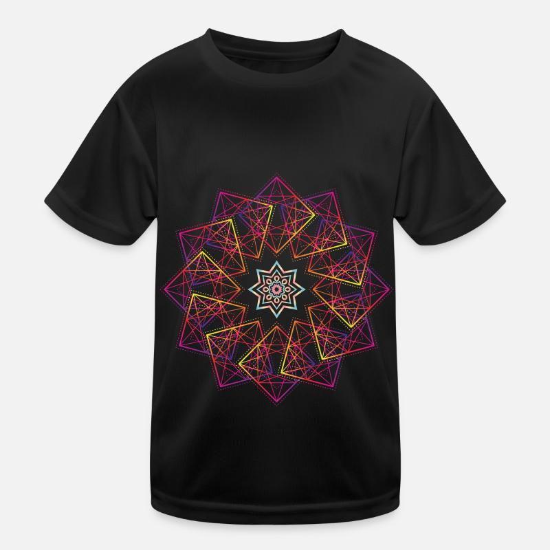 Sacred Geometry Metatron's Cube Flower of Life Kids Functional T-Shirt