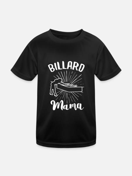 Billard Pool Billard Billardkugel Billardkö 8Ball - Kinder Funktions-T-Shirt - Schwarz - Vorne