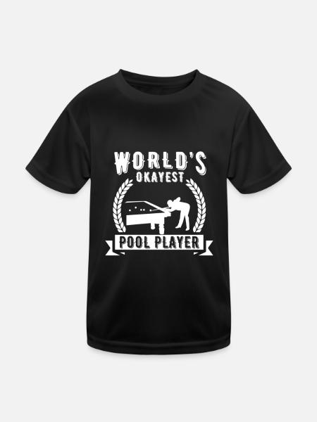 Billard Pool Billard Billardkugel Billardkö 8Ball - Kinder Funktions-T-Shirt - Schwarz - Vorne
