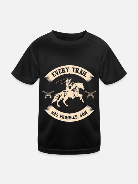 Cowboy Bullenreiten Westernreiten Rodeo Geschenk - Kinder Funktions-T-Shirt - Schwarz - Vorne