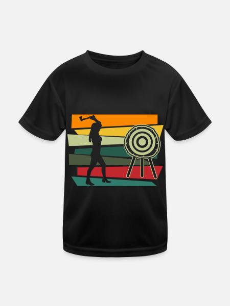 Axe Throw Axe Thrower Axe Axe Gift - Kids Functional T-Shirt - black - Front