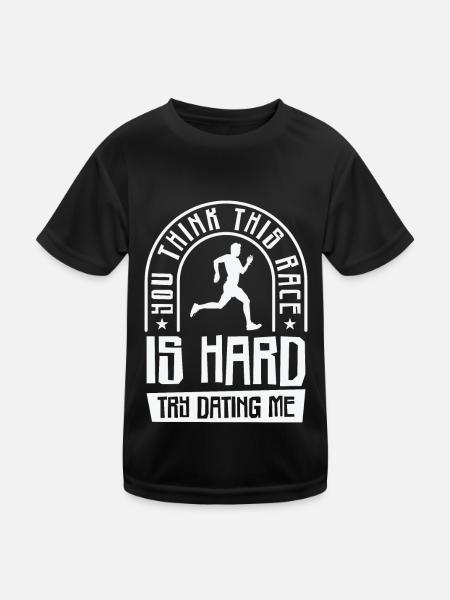 Jogger Runner Marathon Jogging Ski de fond - T-shirt sport Enfant - noir - Devant