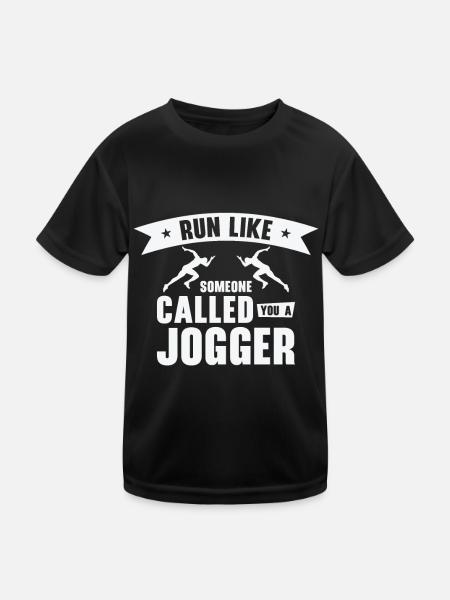 Jogger Runner Marathon Jogging Ski de fond - T-shirt sport Enfant - noir - Devant