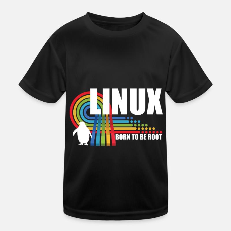 Born To Be Root Pinguin Linux Nerd Coding Geek Kinder Funktions-T-Shirt