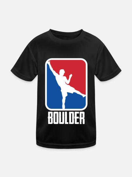 Bouldering Climbing Climbing Wall Climbers Mountains - Kids Functional T-Shirt - black - Front