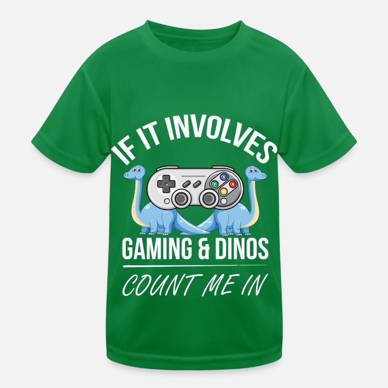 Dinosaur Console Games Kids Functional T-Shirt