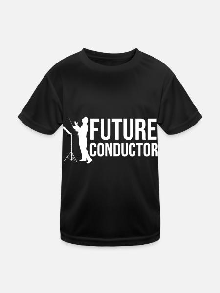 Future conductor conducting - Kids Functional T-Shirt - black - Front