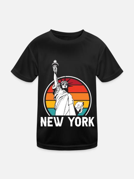 New York Statue of Liberty NYC Liberty Island - Kids Functional T-Shirt - black - Front