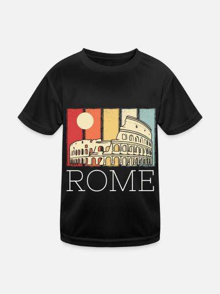 Colosseum Ancient Italy Rome Romans Tuscany - Kids Functional T-Shirt - black - Front