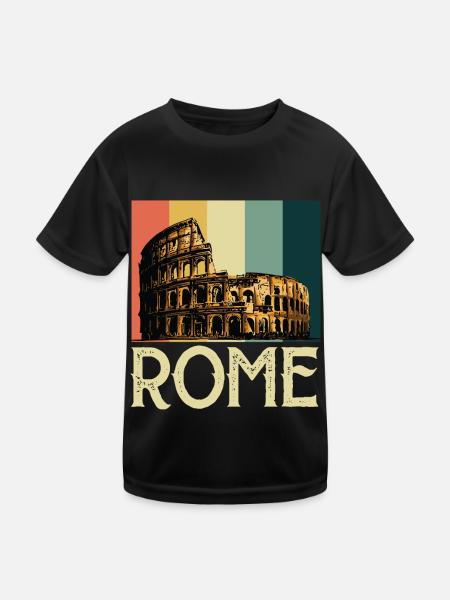 Kolosseum Römer Gladiatoren Italien Antik - Kinder Funktions-T-Shirt - Schwarz - Vorne