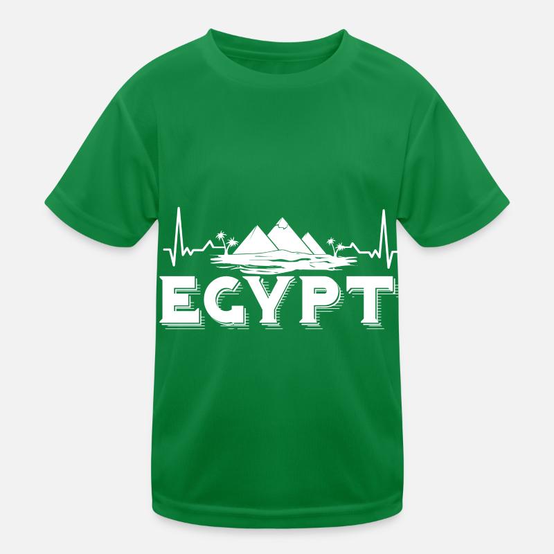 Egypt Pyramids Heartbeat Pharaoh Sphinx Kids Functional T-Shirt