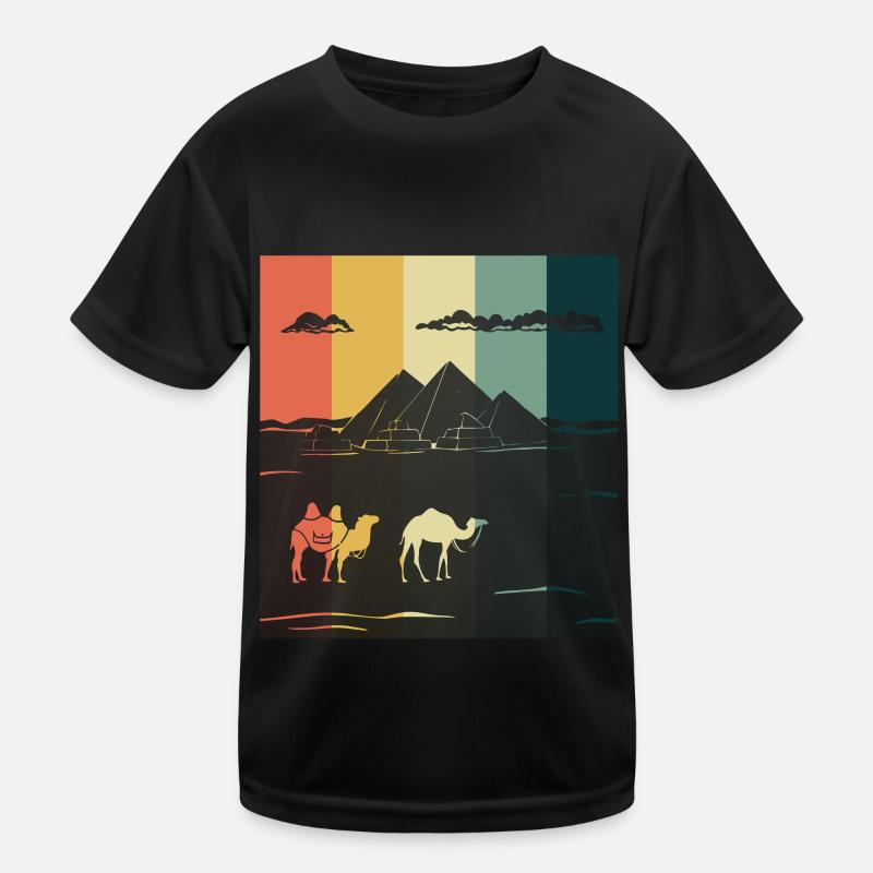Camel Giza Pyramid Egypt Sphinx Anubis Kids Functional T-Shirt