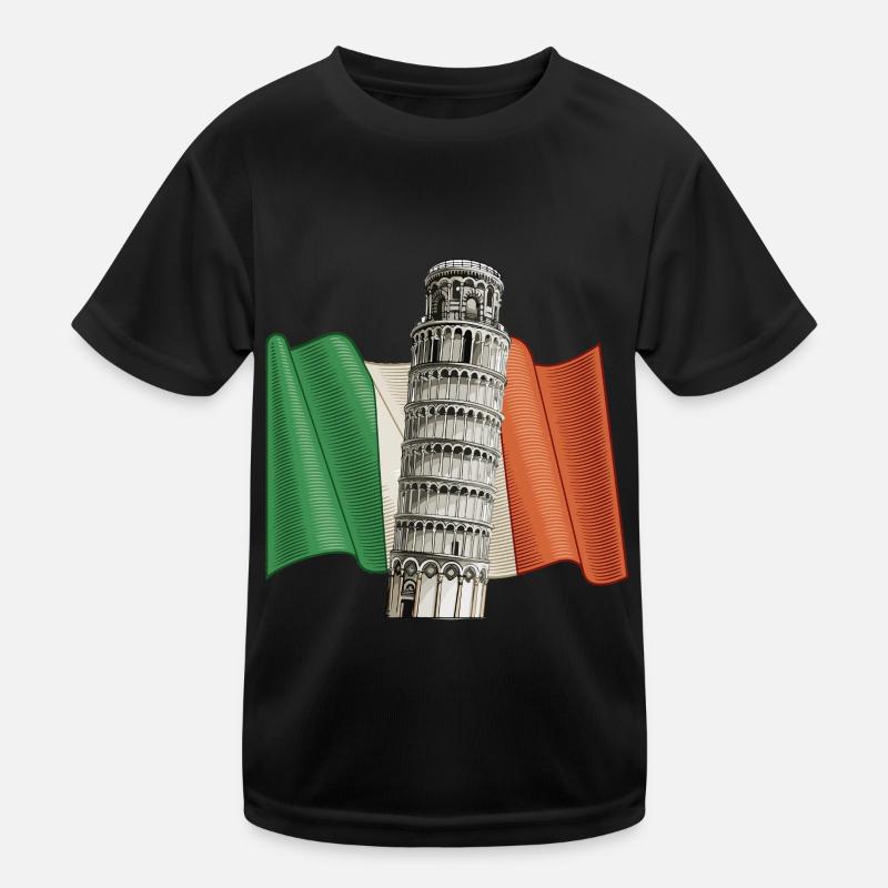 Tour penchée de Pise Italie Drapeau Toscane T-shirt sport Enfant