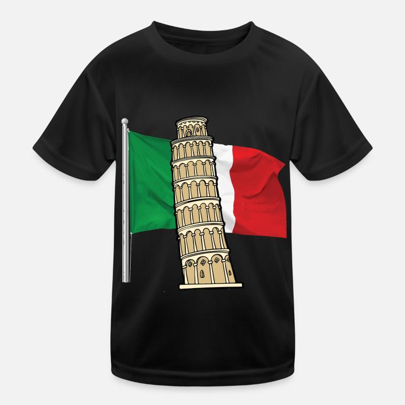 Drapeau de l’Italie avec tour penchée de Pise T-shirt sport Enfant