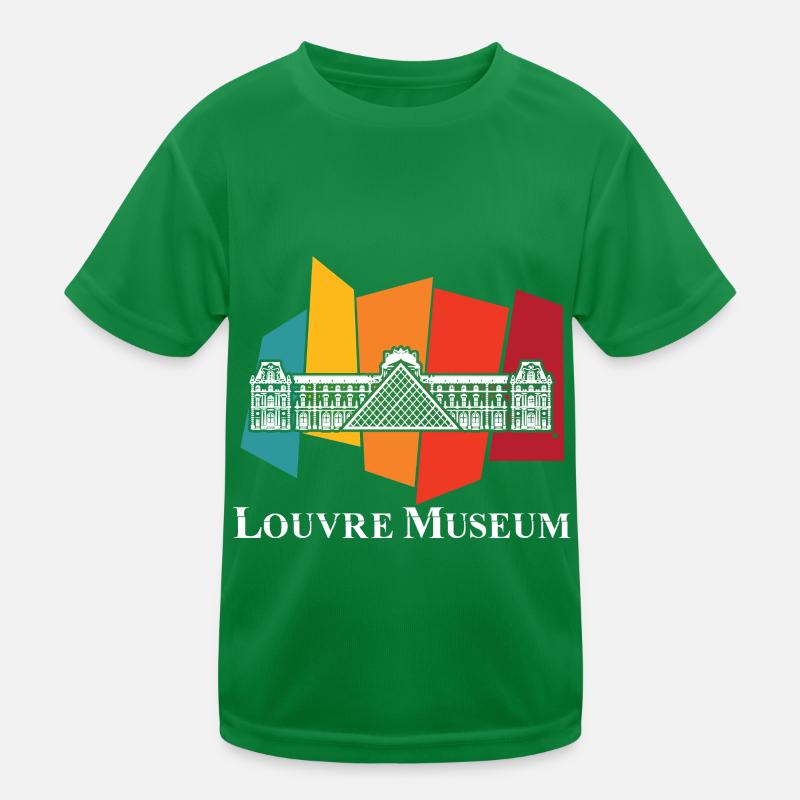 Louvre Museum Paris Retro Skyline Frankreich Kunst Kinder Funktions-T-Shirt