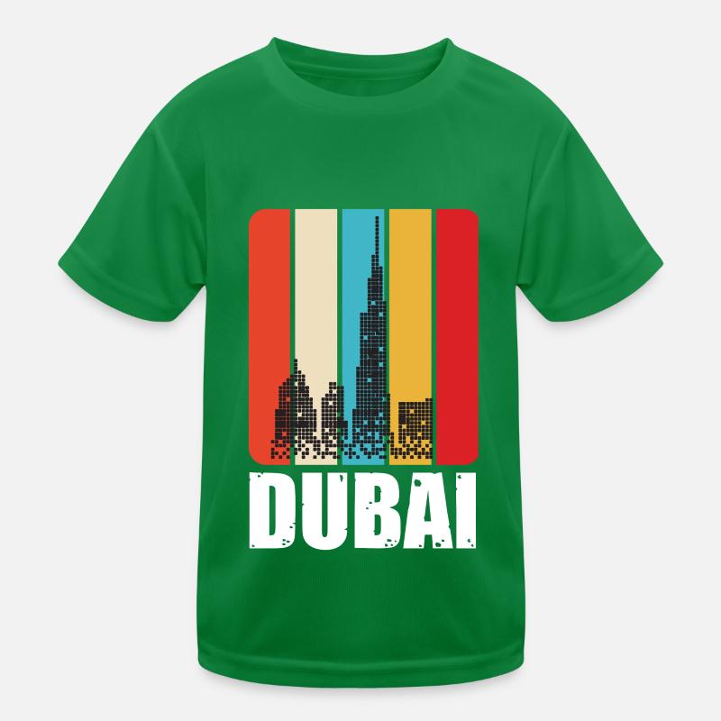 Dubai Emirate Burj Khalifa Retro VAE Kinder Funktions-T-Shirt