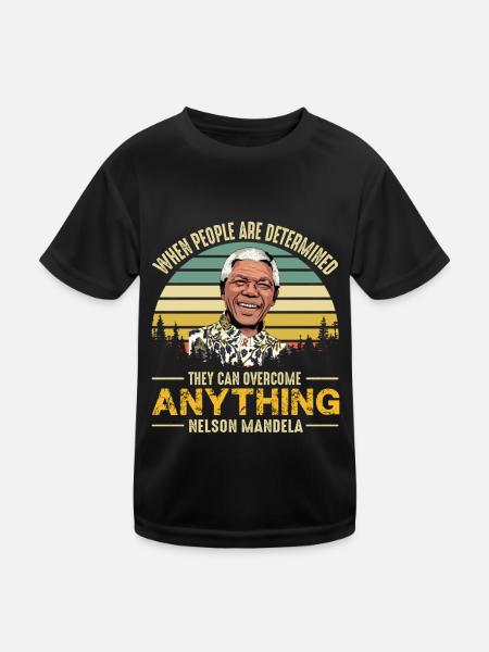 Nelson Mandela Quota Liberté Afrique - T-shirt sport Enfant - noir - Devant
