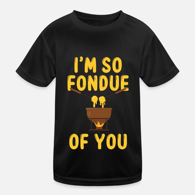 Fondue Schweiz Käse schweizer Alpen Kinder Funktions-T-Shirt