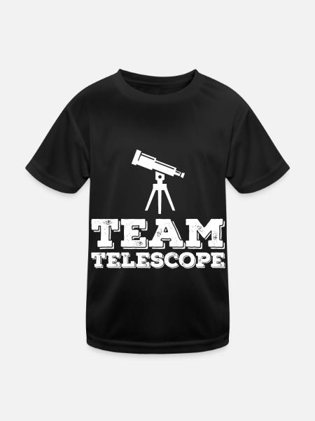 Team Telescope Space Astronomer Stars - Kids Functional T-Shirt - black - Front