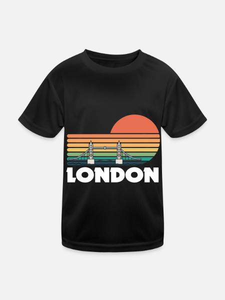 Londres Thames Tower Bridge Angleterre Westminster - T-shirt sport Enfant - noir - Devant