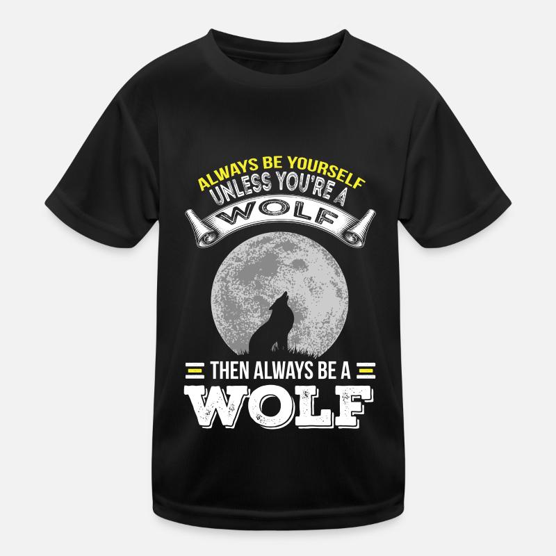 Wolf Wolfsrudel Vollmond heulen Wölfe Kinder Funktions-T-Shirt