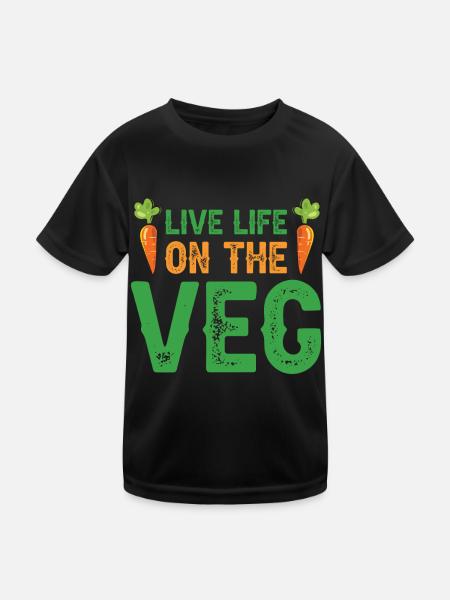 Vegetarian Vegan Vegan Veggie Animal Welfare Vegetables - Kids Functional T-Shirt - black - Front