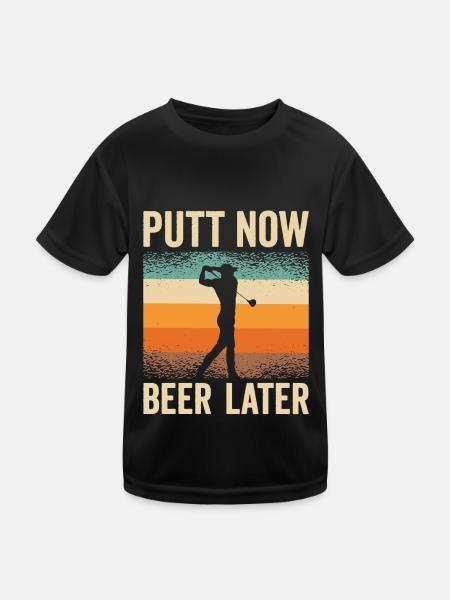 Golf Golfer Golf ball Golfer Golfers Golf clubs - Kids Functional T-Shirt - black - Front