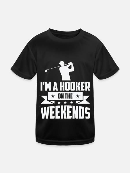 Golf Golfer Golf ball Golfer Golfers Golf clubs - Kids Functional T-Shirt - black - Front