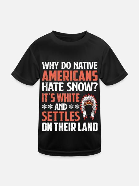 Indianer Ureinwohner Amerika Native American - Kinder Funktions-T-Shirt - Schwarz - Vorne