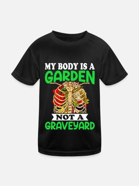 Vegetarian Vegan Vegan Veggie Animal Welfare Vegetables - Kids Functional T-Shirt - black - Front