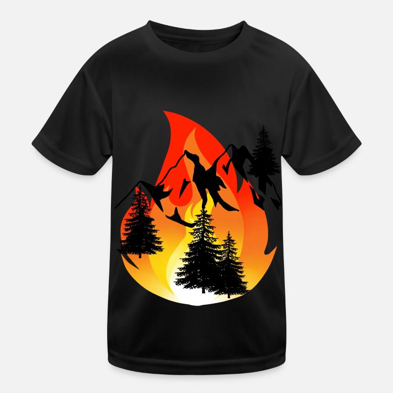 Inferno fire extinguishing fire brigade firefighter mountain Kids Functional T-Shirt
