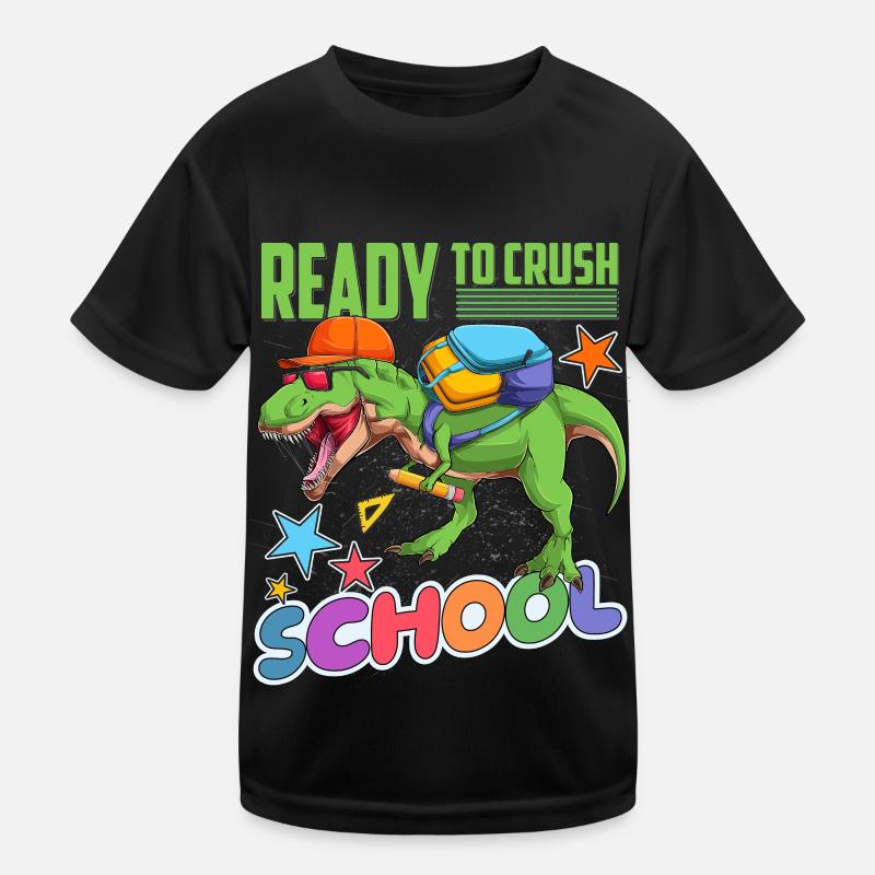 T-Rex Dino Schuleinführung Einschulung Schulbeginn Kinder Funktions-T-Shirt