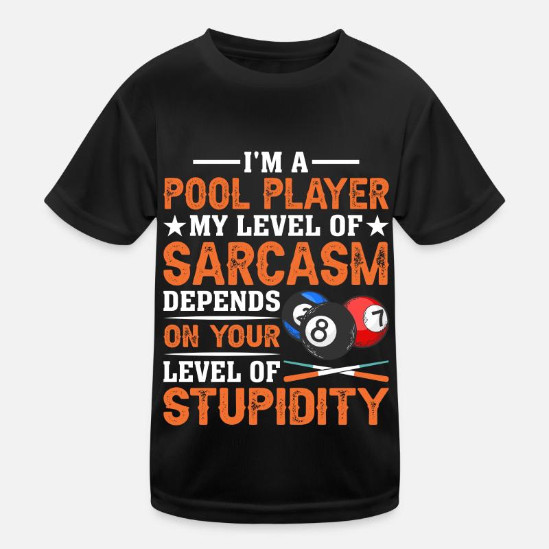Billiards Pool Billiards Billiards Ball Billiards Cook 8Ball - Kids Functional T-Shirt - black