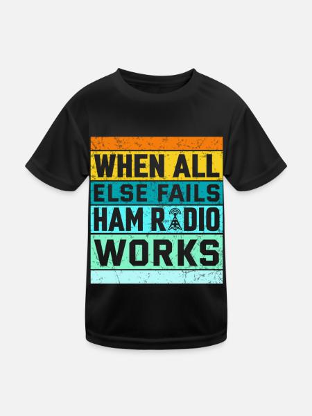 Funk Amateur Funker Funken Radio Hobby Geschenk - Kinder Funktions-T-Shirt - Schwarz - Vorne