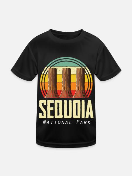Sequoia National Park Sequoias Hiking Nature Cam - Kids Functional T-Shirt - black - Front