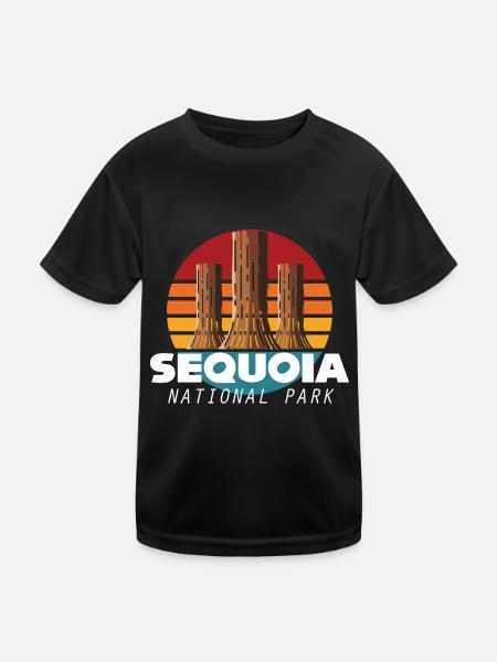 Sequoia National Park Sequoia Nevada Camping - Kids Functional T-Shirt - black - Front