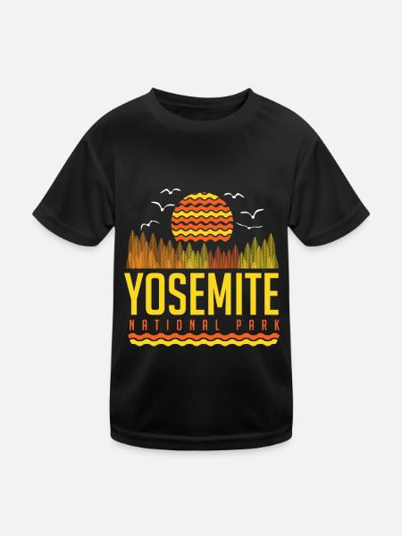 Parc national de Yosemite Souvenir Randonnée en montagne Na - T-shirt sport Enfant - noir - Devant
