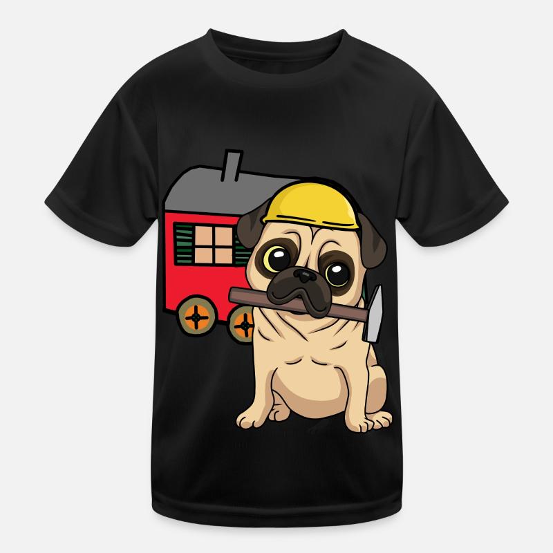 Chantier de construction Artisan Chien Carlin Construction Remorque Artisanat T-shirt sport Enfant