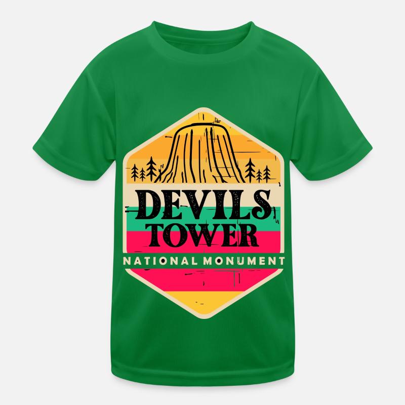 Devils Tower Wyoming National Monument Souvenir Kids Functional T-Shirt
