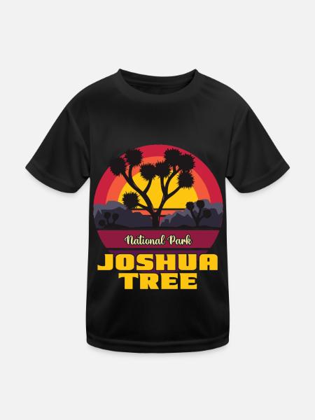 Joshua Tree Nationalpark Wandern Kalifornische Wüs - Kinder Funktions-T-Shirt - Schwarz - Vorne