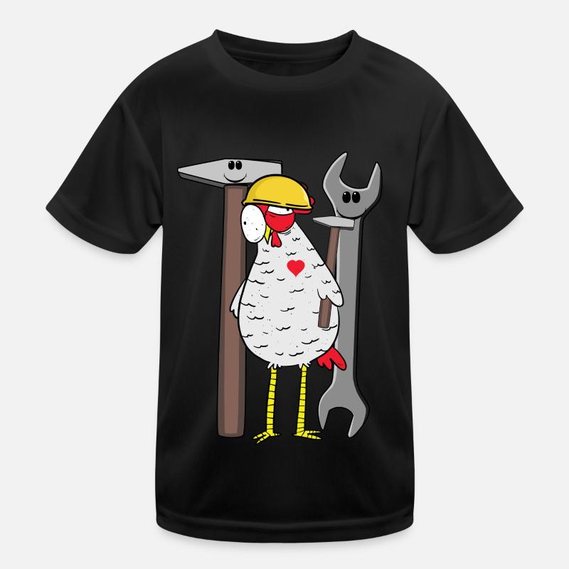 Construction de chantier de casque de sécurité de poulet d’outil de chantier T-shirt sport Enfant
