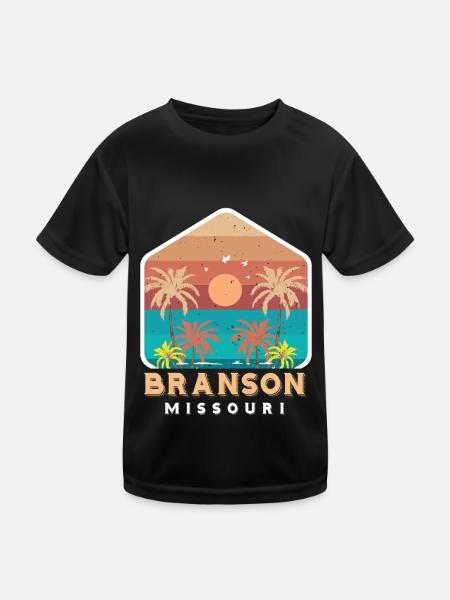 Branson Vacances Missouri Camping Voyage Randonnée Nat - T-shirt sport Enfant - noir - Devant